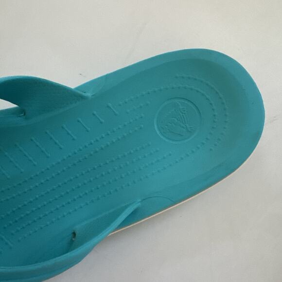 Crocs Flip Flops Blue Comfortable Beach Sandals Mens 13 Washable - Picture 9 of 10